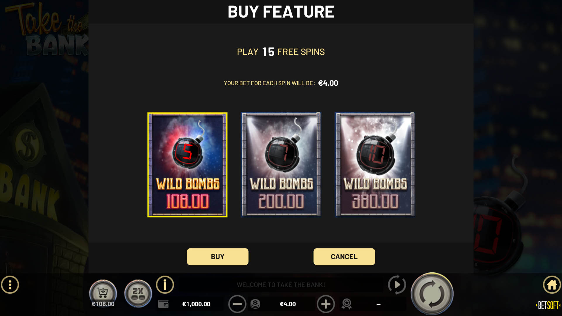 BetSoft Take The Bank Screenshot