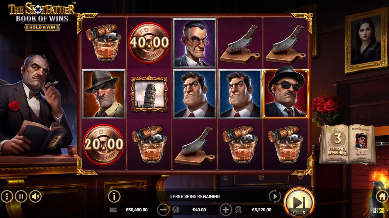 BetSoft The Slotfather Book of Wins Screenshot
