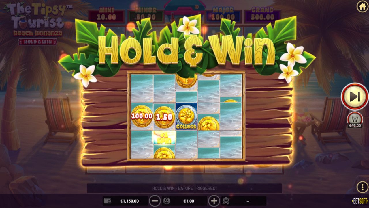 BetSoft The Tipsy Tourist Beach Bonanza Screenshot
