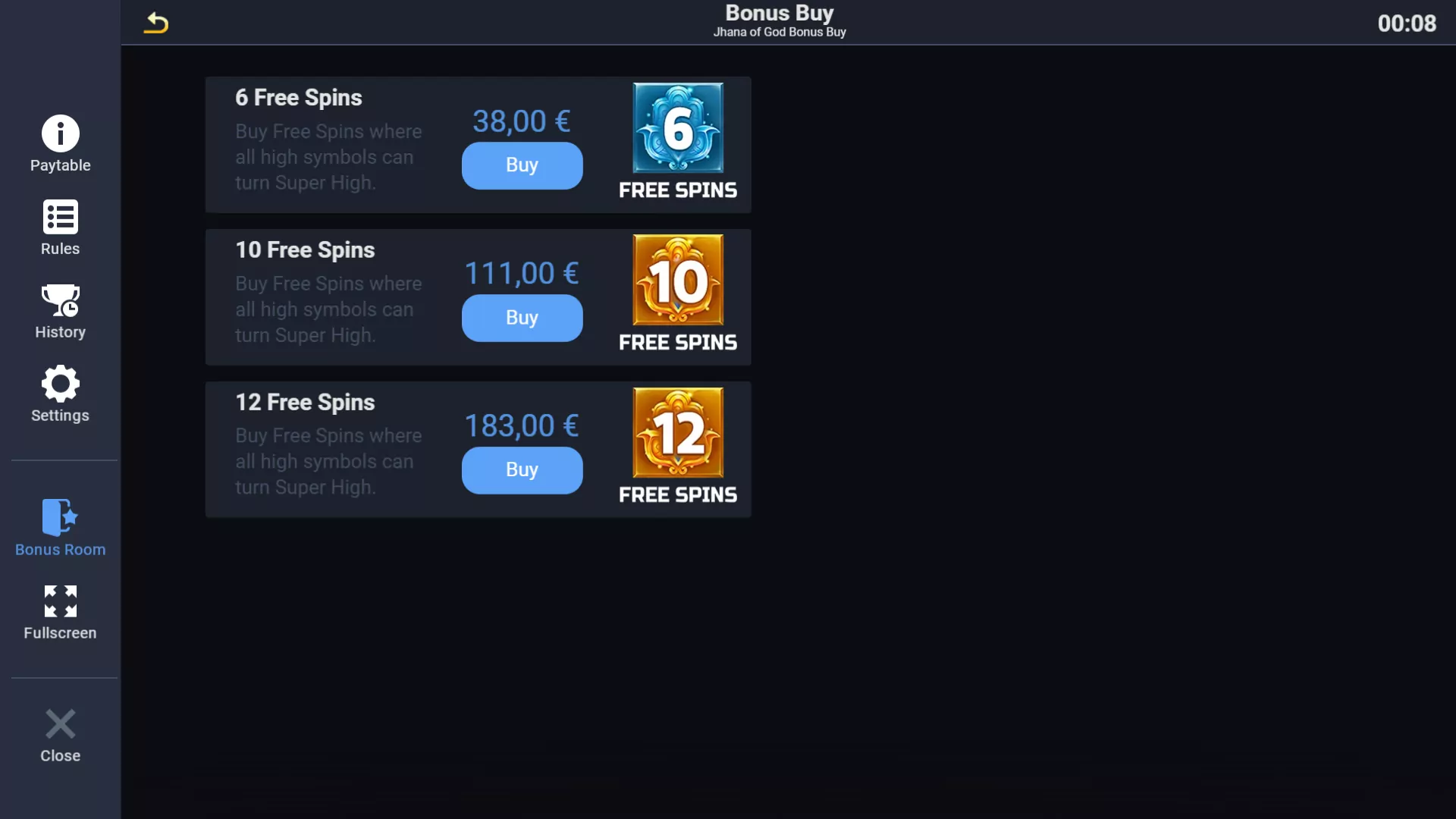 EVO Jhana Of God Bonus Buy Screenshot